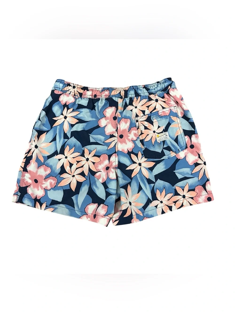 American Eagle Men’s M Swim Trunks Floral Blue Pink Tropical Board Shorts